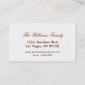 万華鏡のように千変万化するパターンデザインダークブラウン花柄 名刺 (裏面)