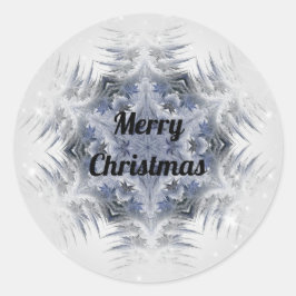 万華鏡のように千変万化するパターンデザインブきらめくルースノーフレーク ラウンドシール