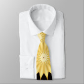 万華鏡のように千変万化するパターンデザインブライトイエロースター ネクタイ (タイ)