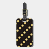 万華鏡のように千変万化するパターンデザインブライトイエロースター ラゲッジタグ (正面縦)