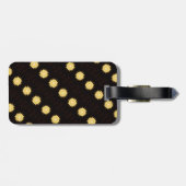 万華鏡のように千変万化するパターンデザインブライトイエロースター ラゲッジタグ (裏面横)