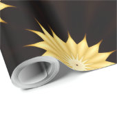 万華鏡のように千変万化するパターンデザインブライトイエロースター ラッピングペーパー (ロールコーナー)