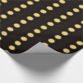 万華鏡のように千変万化するパターンデザインブライトイエロースター ラッピングペーパー (角)