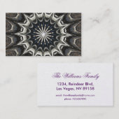 万華鏡のように千変万化するパターンデザインブラックグレーブルーホワイトアート 名刺 (正面/裏面)