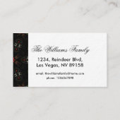 万華鏡のように千変万化するパターンデザインブラックレッドフローラルパターン 名刺 (裏面)