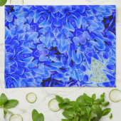 万華鏡のように千変万化するパターンデザインブルーパープルフローラアート キッチンタオル (折り畳み)