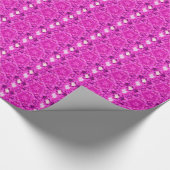 万華鏡のように千変万化するパターンデザインホットピンクフローラアート ラッピングペーパー (角)