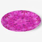 万華鏡のように千変万化するパターンデザインホットピンクフローラパーティープレート ペーパープレート (アングル)