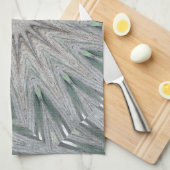 万華鏡のように千変万化するパターンデザイン素朴ライトグレーカラー キッチンタオル (四つ折り)