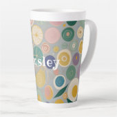 万華鏡のように千変万化するパターンドパーソナライズされたーム カフェラテマグ (右アングル)