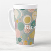 万華鏡のように千変万化するパターンドパーソナライズされたーム カフェラテマグ (左アングル)