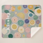 万華鏡のように千変万化するパターンドパーソナライズされたーム シェルパブランケット (正面(横))