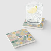 万華鏡のように千変万化するパターンドパーソナライズされたーム ストーンコースター (横)