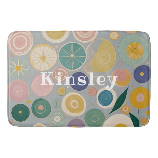 万華鏡のように千変万化するパターンドパーソナライズされたーム バスマット (正面)