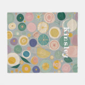 万華鏡のように千変万化するパターンドパーソナライズされたーム フリースブランケット (正面(横))