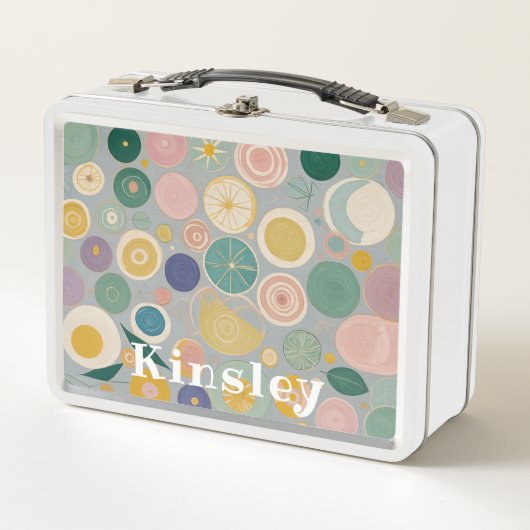 万華鏡のように千変万化するパターンドパーソナライズされたーム メタルランチボックス (正面)