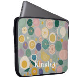 万華鏡のように千変万化するパターンドパーソナライズされたーム ラップトップスリーブ (正面右)