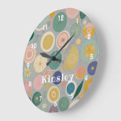 万華鏡のように千変万化するパターンドパーソナライズされたーム ラージ壁時計 (傾斜)