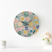 万華鏡のように千変万化するパターンドパーソナライズされたーム ラージ壁時計 (ホーム)