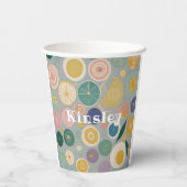 万華鏡のように千変万化するパターンドパーソナライズされたーム 紙コップ (裏面)