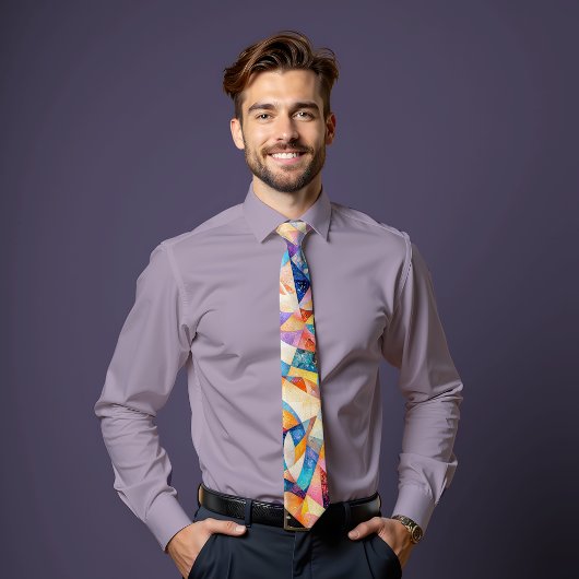 万華鏡のように千変万化するパターンドリームズ抽象芸術アートタイ ネクタイ