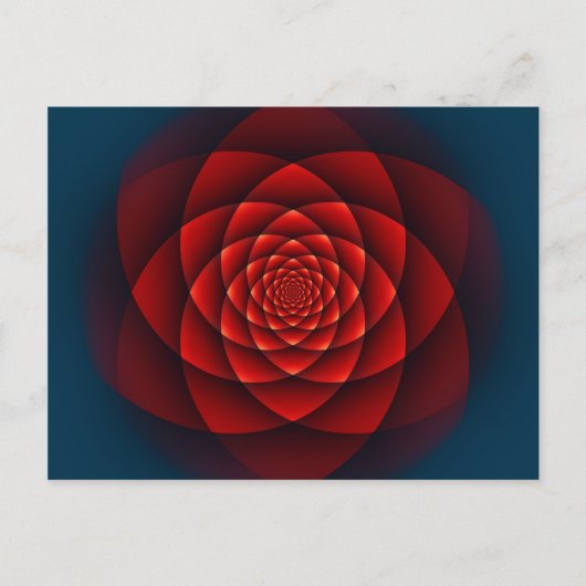 万華鏡のように千変万化するパターンバラレッド+アイディア ポストカード (正面)