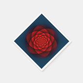 万華鏡のように千変万化するパターンバラ赤 スタンダードカクテルナプキン (角)