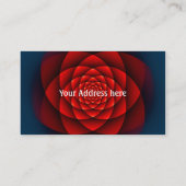 万華鏡のように千変万化するパターンバラ赤+テキスト 名刺 (裏面)