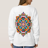 万華鏡のように千変万化するパターンバースト：部族モダン曼荼羅 スウェットシャツ (裏面)