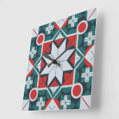 万華鏡のように千変万化するパターンパターン（の模様が）ある スクエア壁時計 (傾斜)