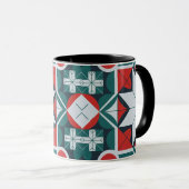 万華鏡のように千変万化するパターンパターン（の模様が）ある マグカップ (正面右)