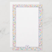 万華鏡のように千変万化するパターンパターン|モノグラム 便箋 (正面/裏面)