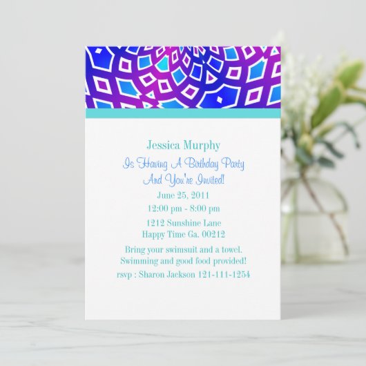 万華鏡のように千変万化するパターンパーティの招待状 招待状 (スタンド正面)