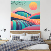 万華鏡のように千変万化するパターンヒルズランドスケープ キャンバスプリント (インサイチュ (寝室))