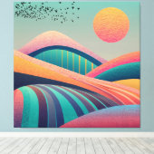 万華鏡のように千変万化するパターンヒルズランドスケープ キャンバスプリント (インサイチュ (ウッドフロア))