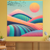 万華鏡のように千変万化するパターンヒルズランドスケープ キャンバスプリント (インサイチュ (リビング))