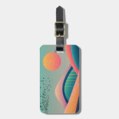 万華鏡のように千変万化するパターンヒルズランドスケープ ラゲッジタグ (正面縦)