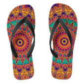 万華鏡のように千変万化するパターンフラクタル – tattoo II +あなたのアイディア ビーチサンダル (フットベッド)