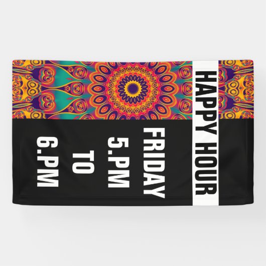 万華鏡のように千変万化するパターンフラクタル – tattoo II +あなたのアイディア 横断幕 (横)