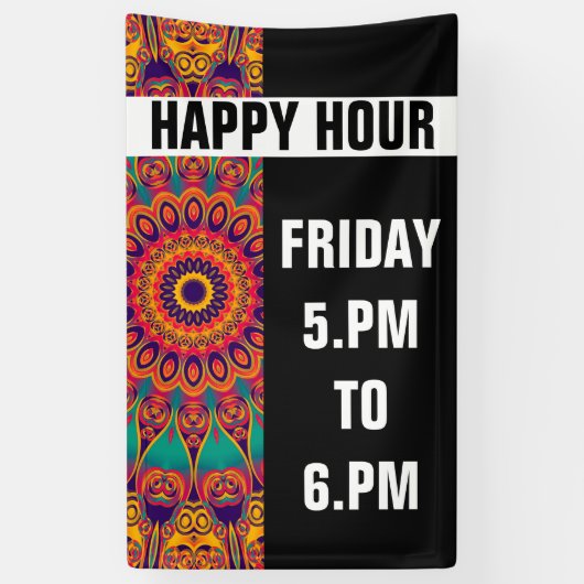 万華鏡のように千変万化するパターンフラクタル – tattoo II +あなたのアイディア 横断幕 (縦)