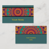 万華鏡のように千変万化するパターンフラクタル – tattoo II +あなたのテキスト 名刺 (正面/裏面)