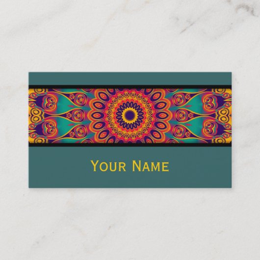 万華鏡のように千変万化するパターンフラクタル – tattoo II +あなたのテキスト 名刺 (正面)