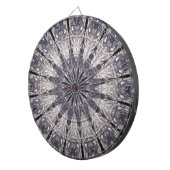 万華鏡のように千変万化するパターンフラワーシェードオブブルーとグレー ダーツボード (正面右)