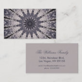 万華鏡のように千変万化するパターンフラワーシェードオブブルーとグレー 名刺 (正面/裏面)