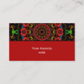 万華鏡のように千変万化するパターンフラワーハイビスカスI +あなたのテキスト 名刺 (裏面)