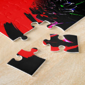 万華鏡のように千変万化するパターンフルードアートプリント ジグソーパズル (側面)