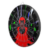 万華鏡のように千変万化するパターンフルードアートプリント ダーツボード (正面右)