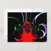 万華鏡のように千変万化するパターンフルードアートプリント ポストカード (正面/裏面)