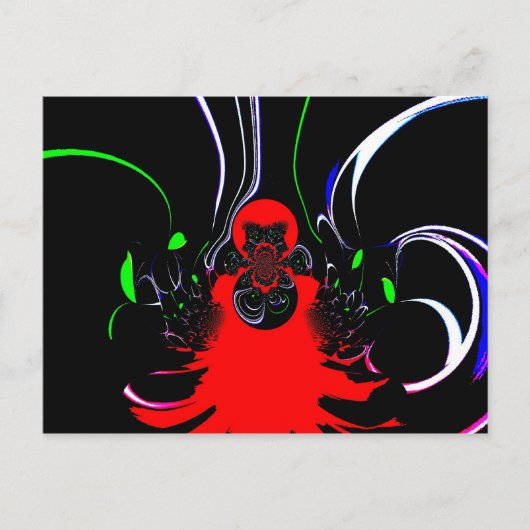 万華鏡のように千変万化するパターンフルードアートプリント ポストカード (正面)