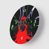 万華鏡のように千変万化するパターンフルードアートプリント ラウンド壁時計 (傾斜)